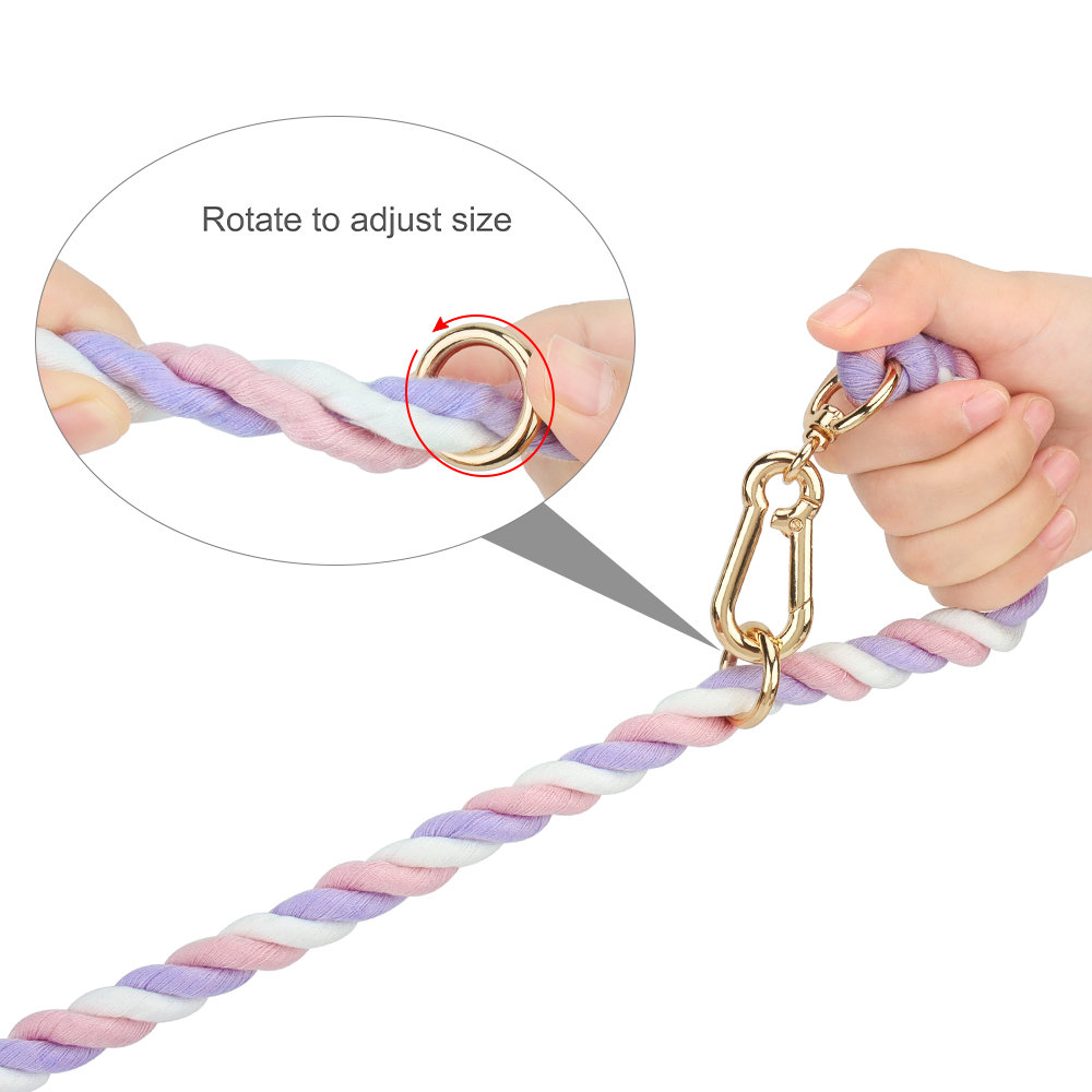 Multifunctional Pet Leash with Removable Metal Ring and Hangable Colorful Dog Leash, Dog Tag Buckle for Dog Walking and Training