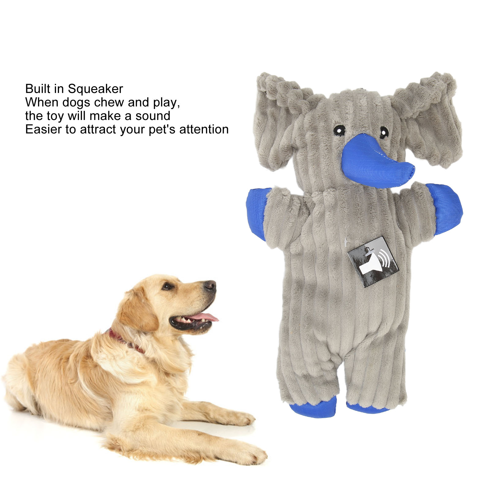 Dog Squeaky Toy Soft Bite Resistant Boredom Relief Elephant Shape Pet Chewing Toy For Small Medium Dogs