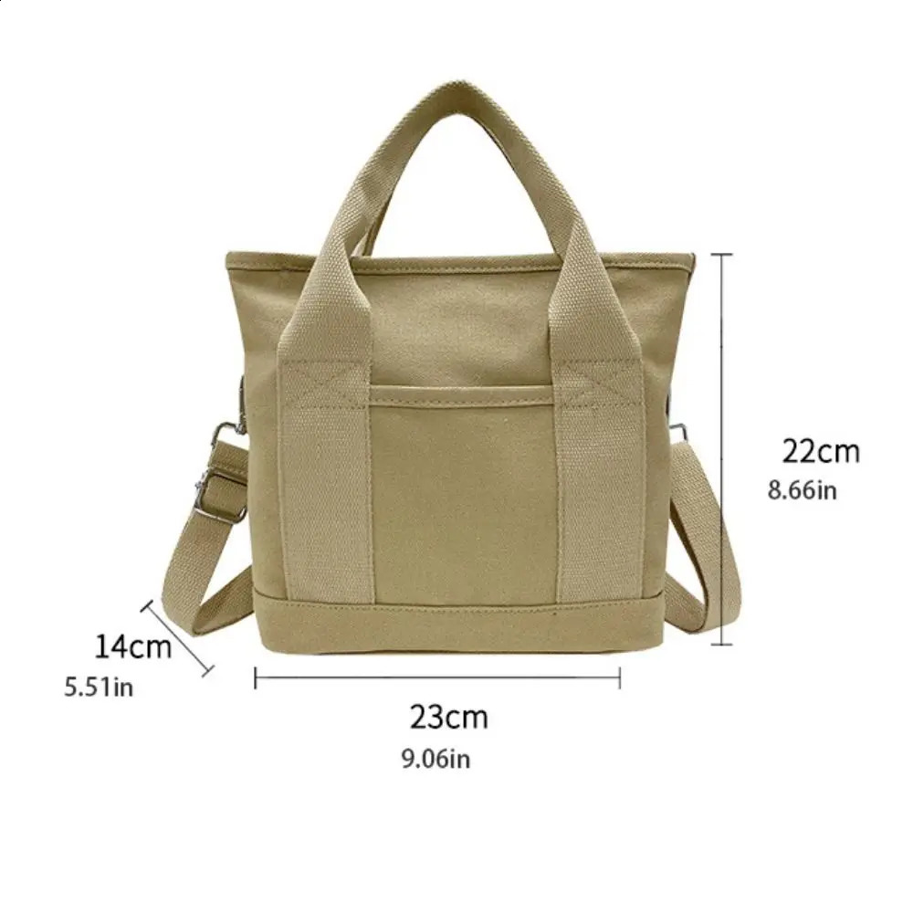 Multi pocket Japanese style cross shaped handbag large capacity solid color handbag 240912