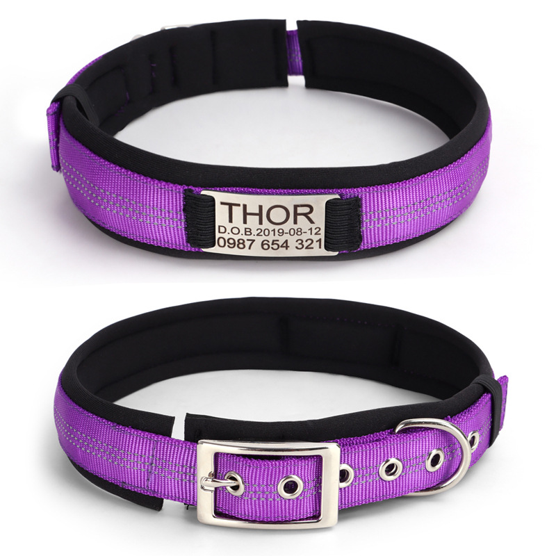 Personalized Custom Dog Collars,Nylon Pet Collars Free Engraved Name Tag Prevent Getting Lost Suitable for Medium and Large Dogs