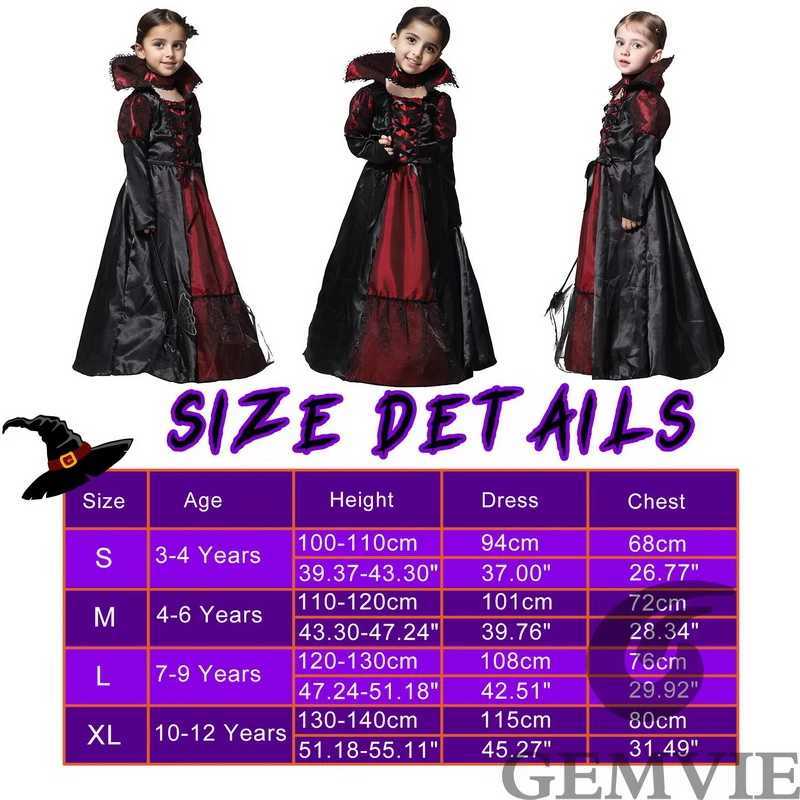 Girls Halloween costumes vampire costumes childrens vampire role-playing carnival party role-playing costumes and stickers W240914