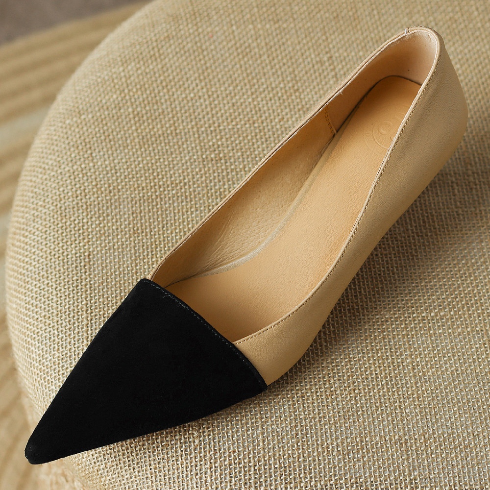 Women's Genuine Leather Patchwork Thin hot High Heel Pumps: Elegant Pointed-Toe Slip-On Dress Shoes for Ladies in 2024
