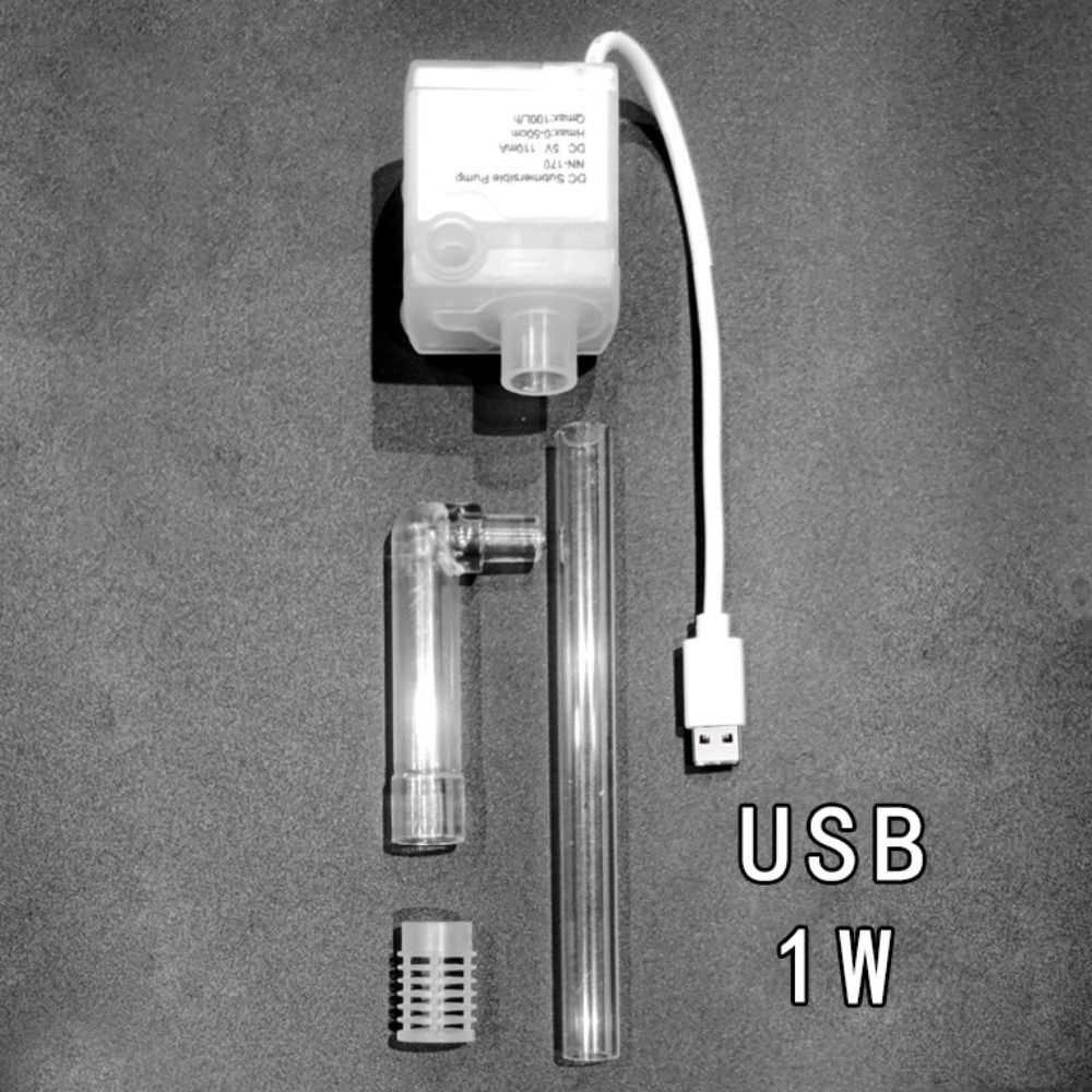 USB Small Submersible Pump Ultra Quiet Suction Cup Mini Water Pump 1W Plastic Water Fountain Pump Aquarium