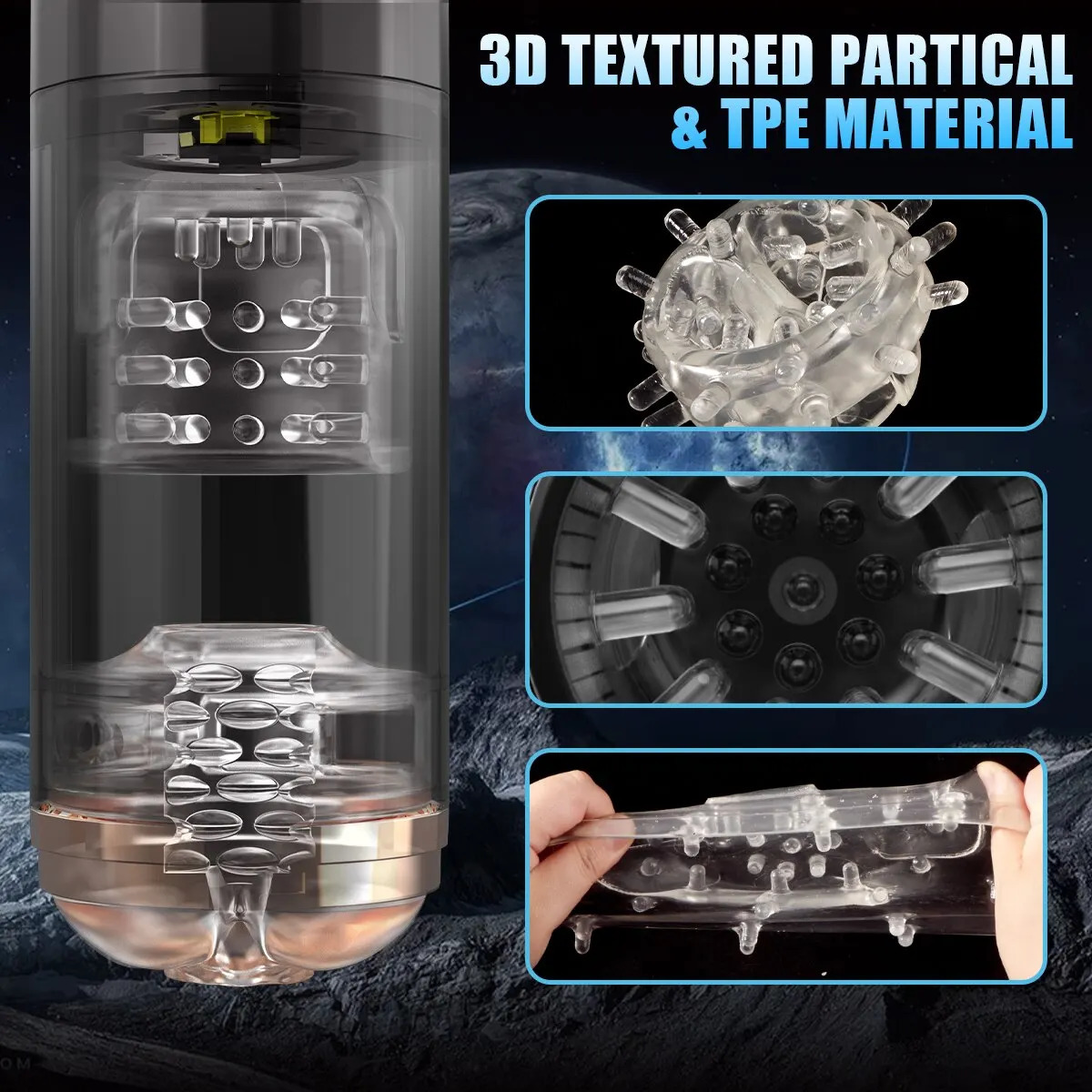 Automatic Male Masturbators Cup Thrusting Rotating Vibration Hands Free Stroker 3D Realistic Sleeve Adult Sex Toys 240711