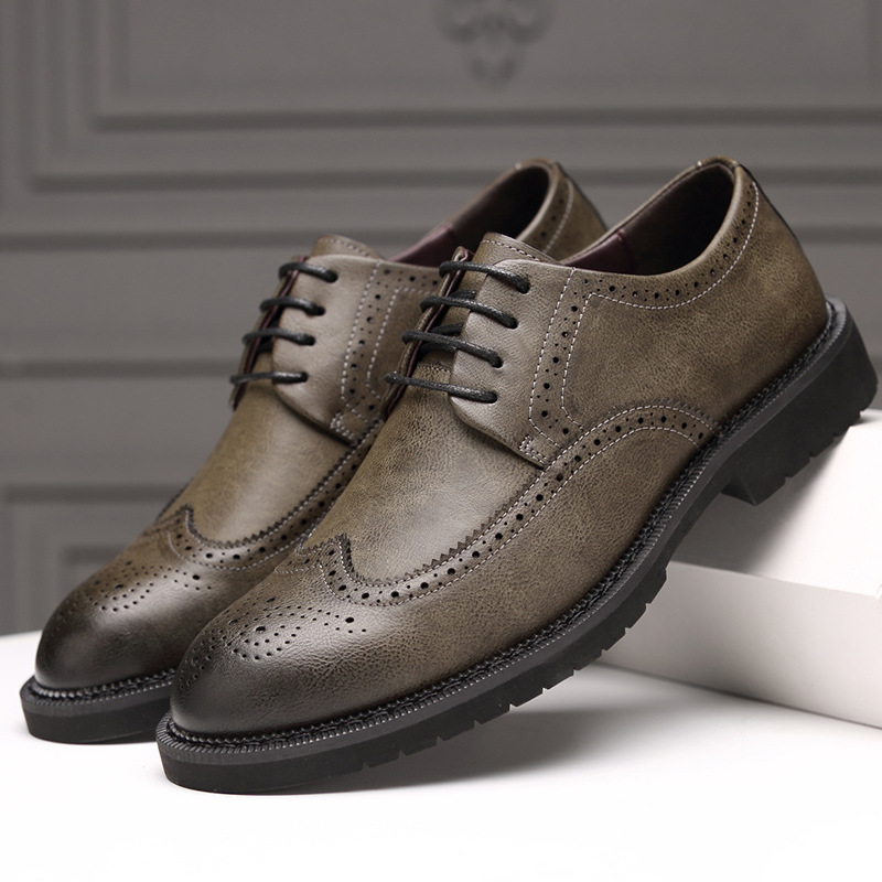 Mens Brogue Shoes Men Leather Dress Shoes Formal Wedding Party Shoes for Men Oxfords Man Business Shoes K260328