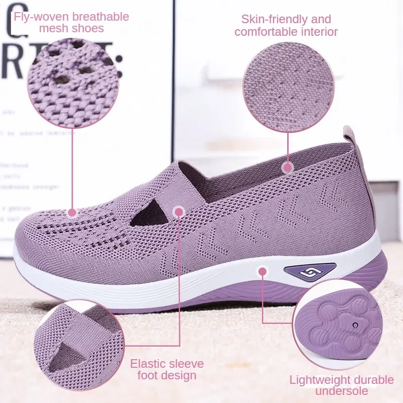 Sneakers for Cut-out Women 2024 - Breathable Slip-on Walking Shoes 4 Slipon