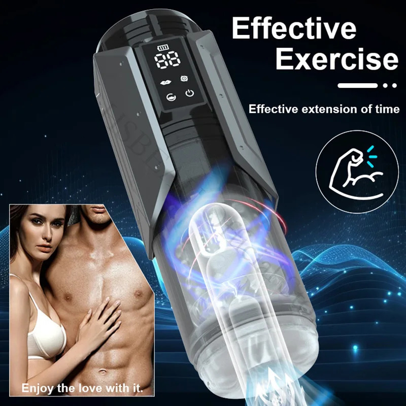 Automatic Male Masturbator Telescopic Sucking Vagina Blowjob Masturbation Vibration Heating Goods Sex Toys For Men 240711