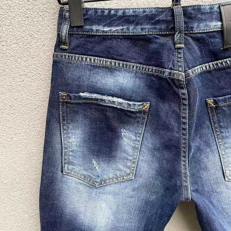 Men Ripped Short Jeans New Summer Light Blue Denim Shorts High Street Style Man Fashion High Quality Male Holes Jeans Shorts 38X240914