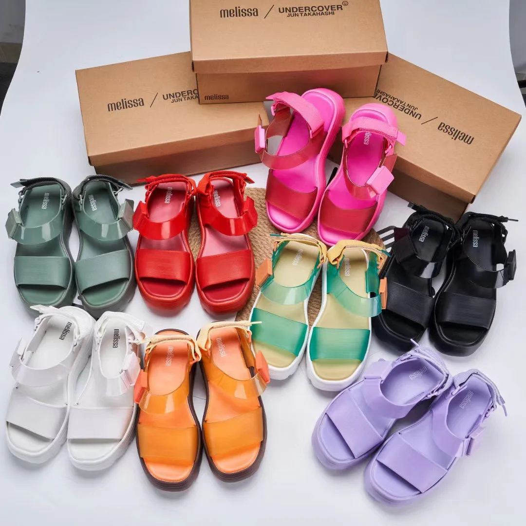 Melissa Women's Sandals 2023 Thick Base One-piece High Heel Roman Wedge Comfortable Eva Outsole Shoes For Women