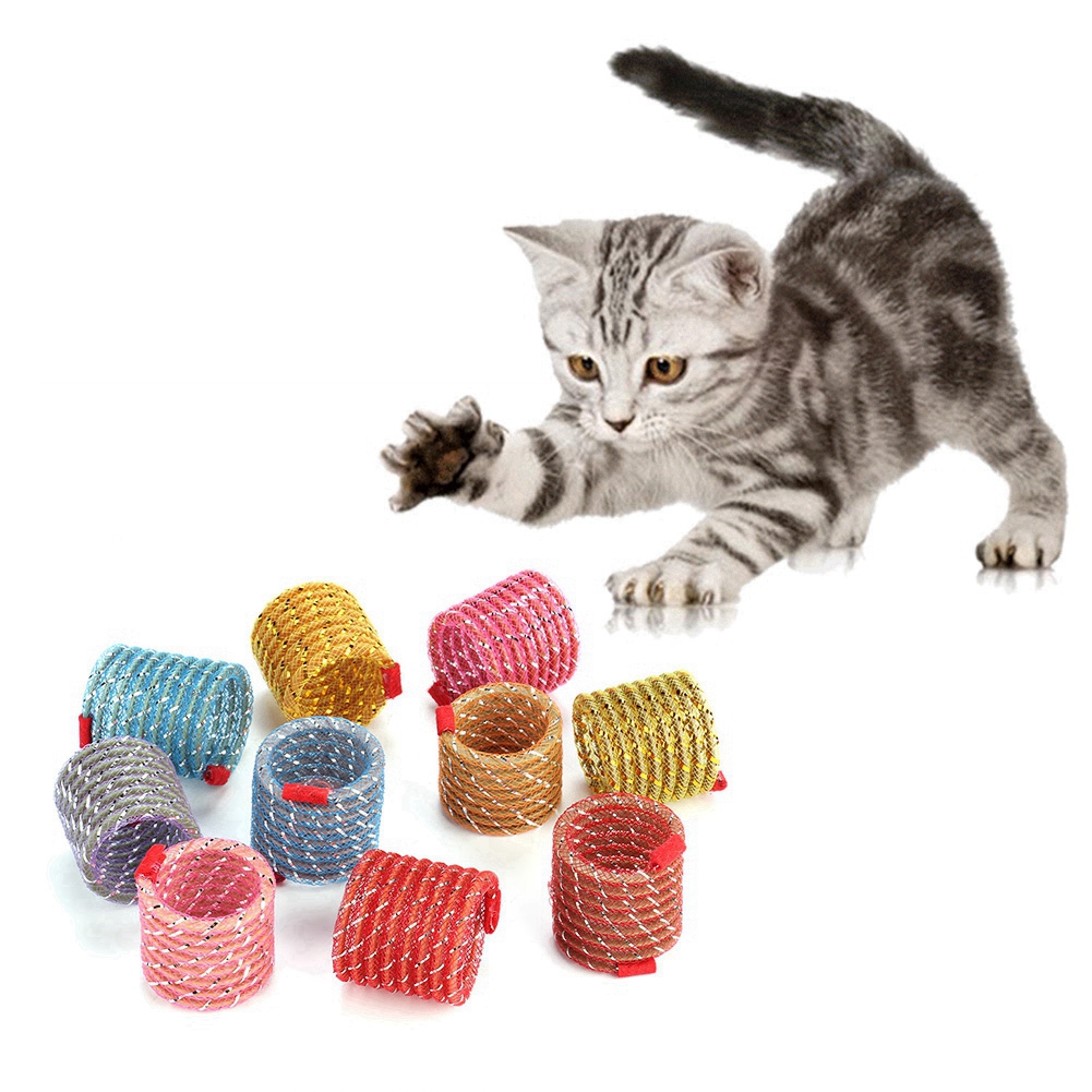 Wide Plastic Colorful Springs for Pets, Cat Toys, Kitten Pets, 10Pcs