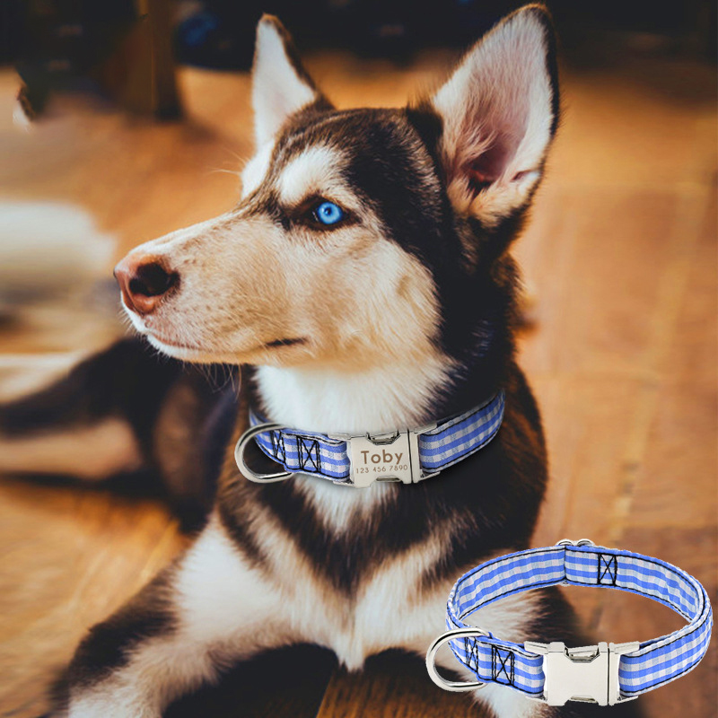 Adjustable Pet Collar Webbing Fabric Soft and Comfortable with Quick Release Buckle Medium Dog Collar for Large and Small Dogs