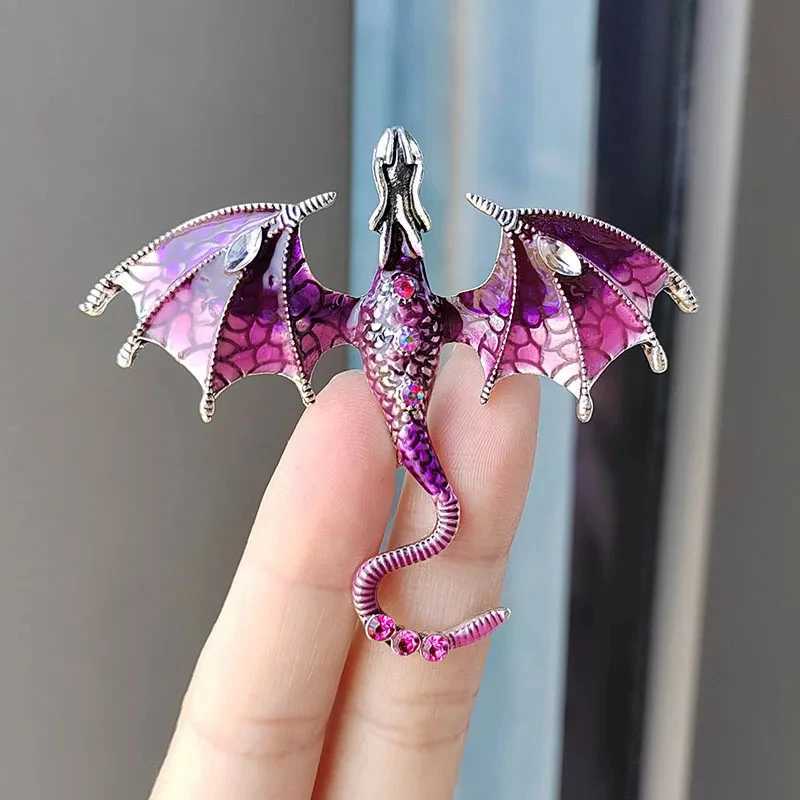 Colorful Zircon Enamel Flying Dragon Brooch For Women Men Unisex Suit Coat Scarf Brooches Pins Party Casual Jewelry AccessoriesX240914
