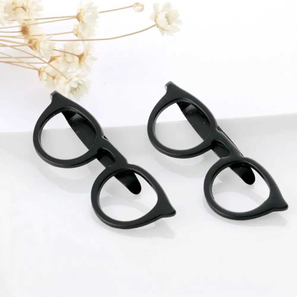 Fashion Jewelry Tie Pin Wedding Gift Glasses Shape Clasp Clip Metal Tie Clips Men Necktie Buckle Necktie Bar ClaspX240914