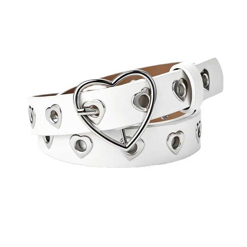 Love Button Decoration for WOMENS Jeans Waistband Fashionable Heart-shaped Eyelet Hollow BeltX240914