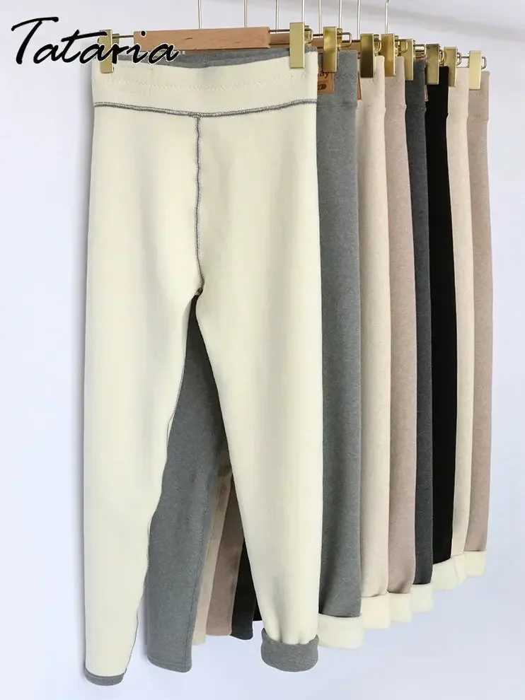 Winter Tights Women Leggings with Fleece Black Cotton Thick Velvet Thermal Warm Leggings Slim Stretch Skinny Leggings Women 500gX240914