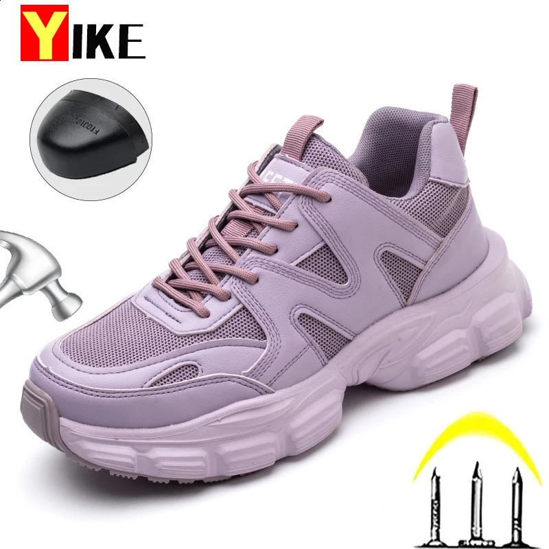 Women Work Safety Shoes Anti-puncture Steel Working Sneakers Indestructible Work Shoes Women Boots Lightweight Safety Boots 240904