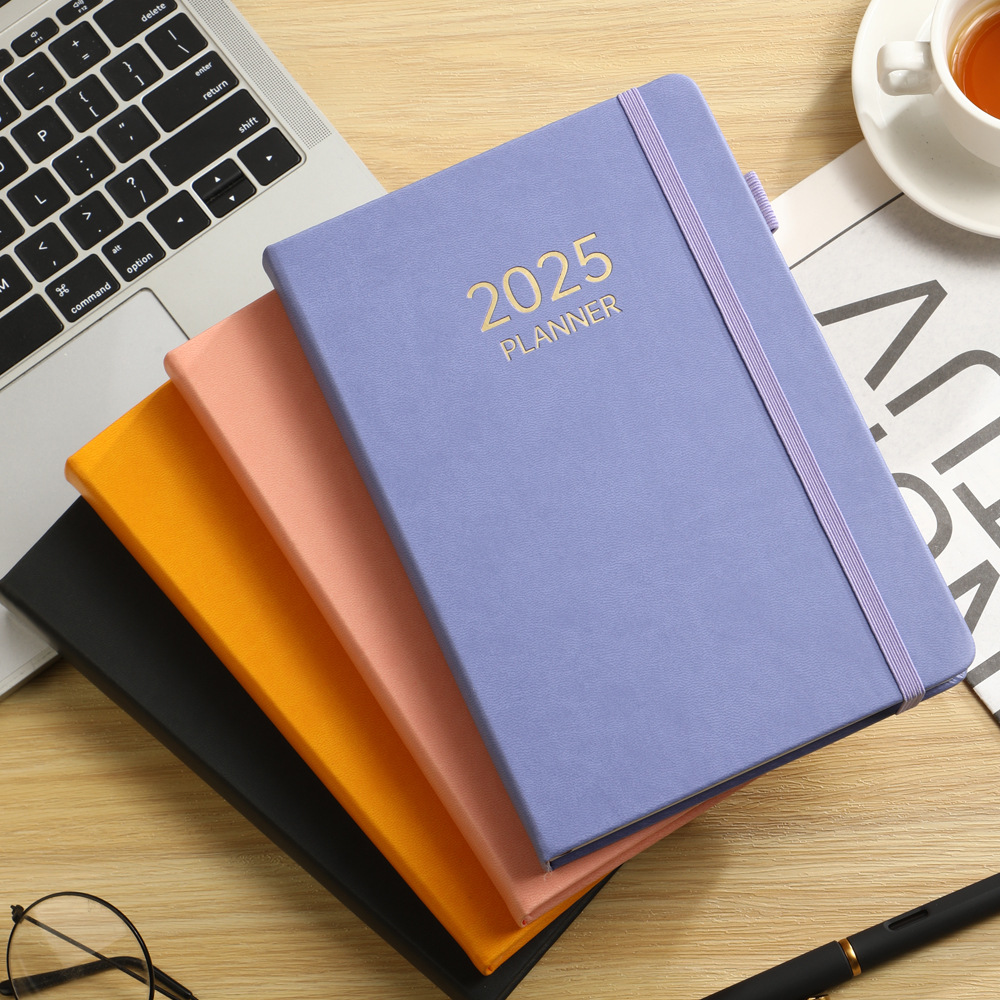 2025 hardcover plan book, multi-color options, business portable schedule book