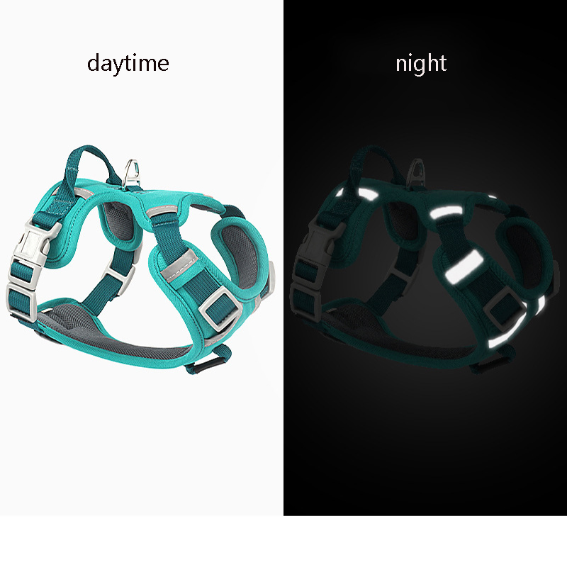Reflective Dog Harness Medium & Large Dog Vest Adjustable Oxford Cloth Pet Harness with Control Handle for Dog Walking Training
