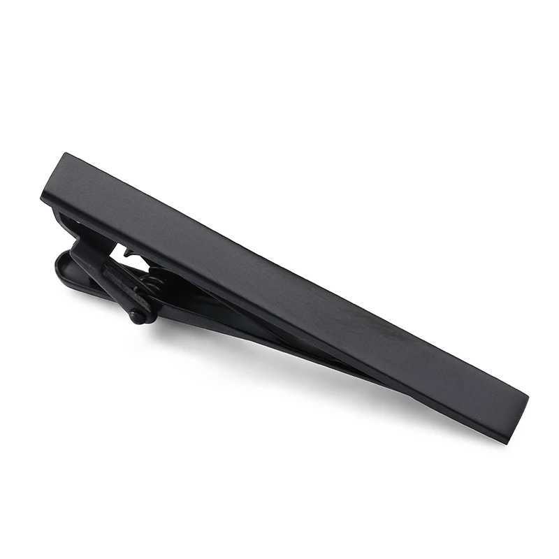 High quality mens and womens tie clips classic metal Black glossy surface clips business suit accessories jewelry giftsX240914