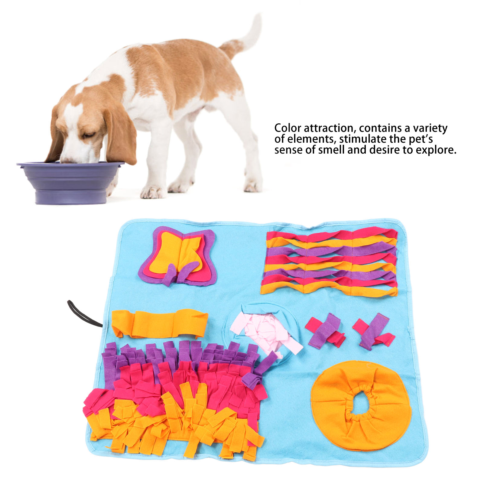 Washable Reusable Fabric Snuffle Mat for Dogs, Pet Slow Feeding Mat, Anxiety Reduction, Dog Foraging, Enrichment Toy, Training
