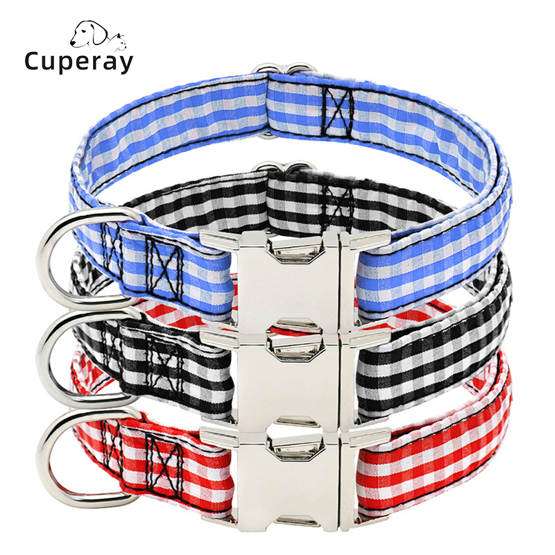 Adjustable Pet Collar Webbing Fabric Soft and Comfortable with Quick Release Buckle Medium Dog Collar for Large and Small Dogs