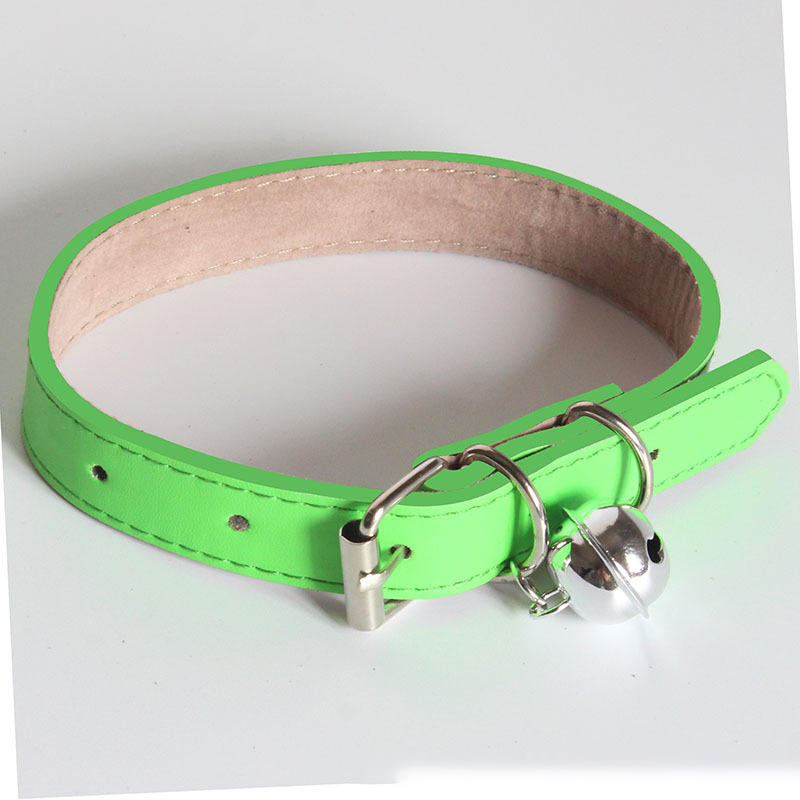 Pet Leather Collar Anti-lost Bell Pendant Cat Collar Metal Buckle Adjustable Dog Collar for Cats,Small & Medium Dogs Pet Product