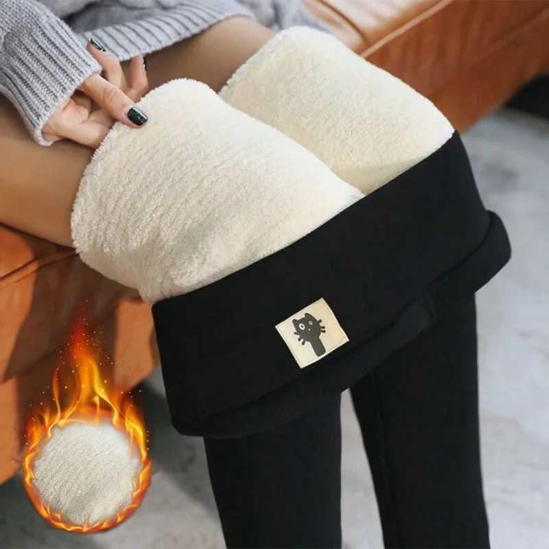 Winter Pants Women Velvet Fleece Lined Leggings Slim High Waist Skinny Tights Thermal Pants Warm Legging 2024 Winter ClothesX240914