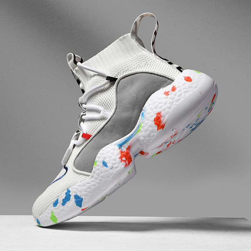 Men's Basketball Shoes Breathable Cushioning Non-Slip Plus Size 48 Sports Shoes Training Athletic Basketball Sneakers for Male