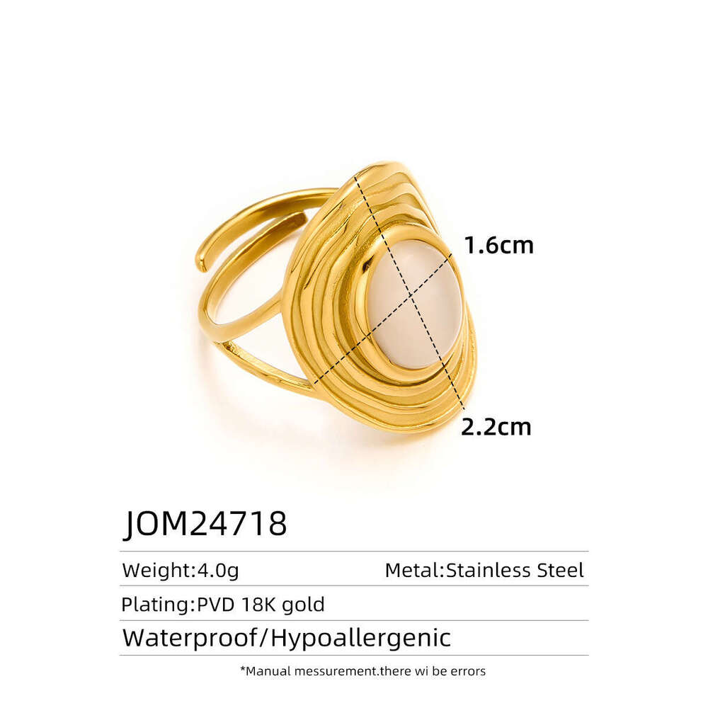 Hot sell 18k gold plated ring women's non fading hot selling new style simple and high-end personalized stainless steel ring Luxury Rings Party G