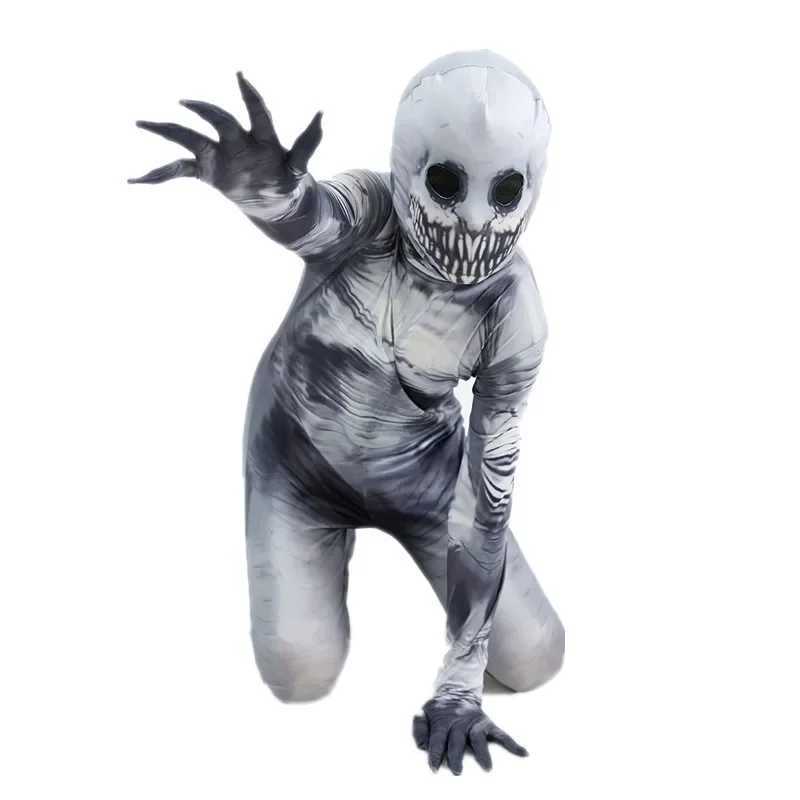 Cartoon printing Venom skeleton jumpsuit Halloween horror Grim Reaper childrens costume adult role-playing mask costume W240914