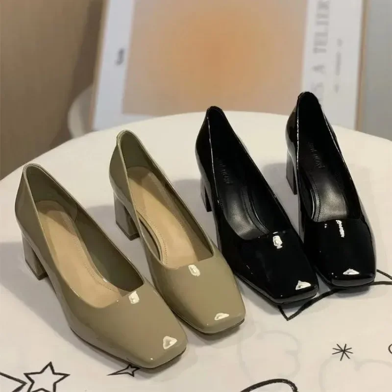 2024 Women High Heels Fashion Office Work Wedding Party Shoes Mid-heel Fall