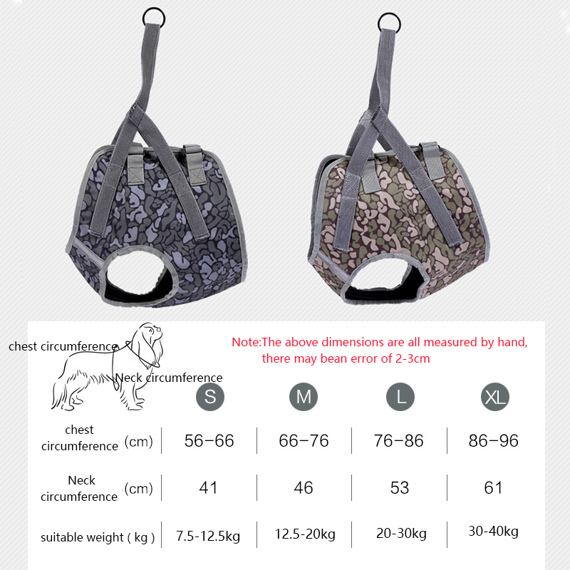Camouflage Dog Harness Reflective Vest-style Medium & Large Adjustable Pet Leash Chest Harness To Prevent Blasting for Training