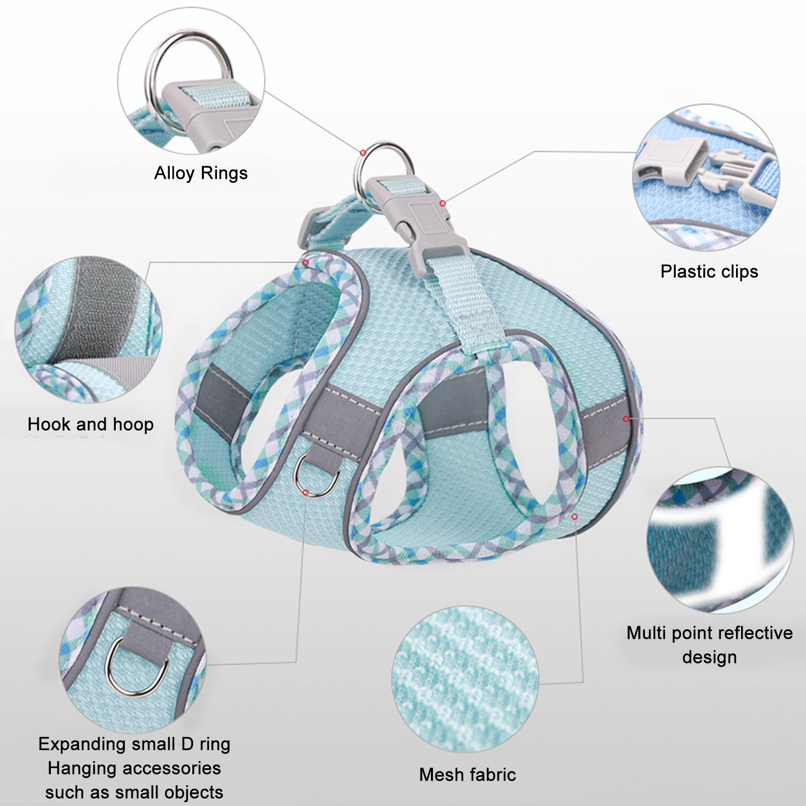 Dog Harness And Leash Set Reflective Adjustable Comfortable Safe Upgraded Pet Leash Harness For Dog Cat