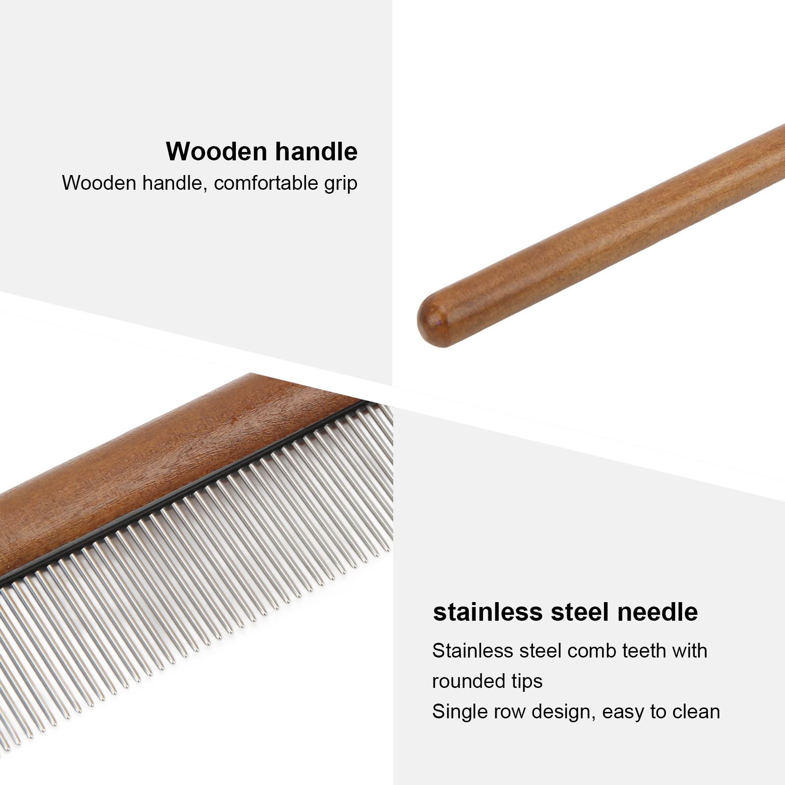 Reusable Wood Pet Open Knot Comb, Cat and Dog Comb, Remove Floating Hair, Cats and Dogs