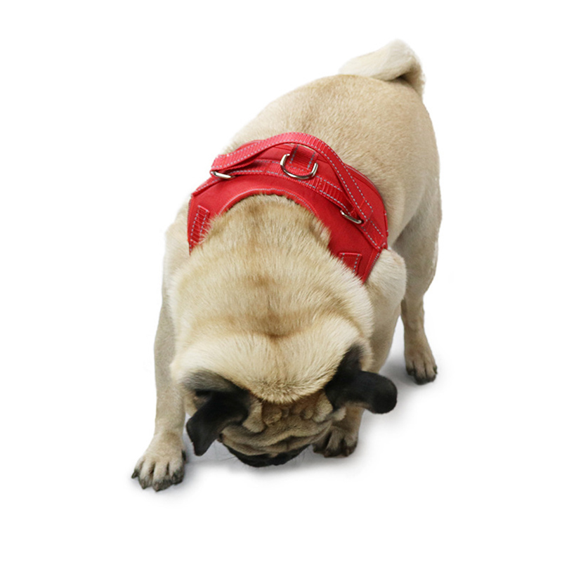 Dog Harness Adjustable Saddle Pet Harness Outdoor Reflective Oxford Cloth Harness for Large, Medium & Small Dog Training Running