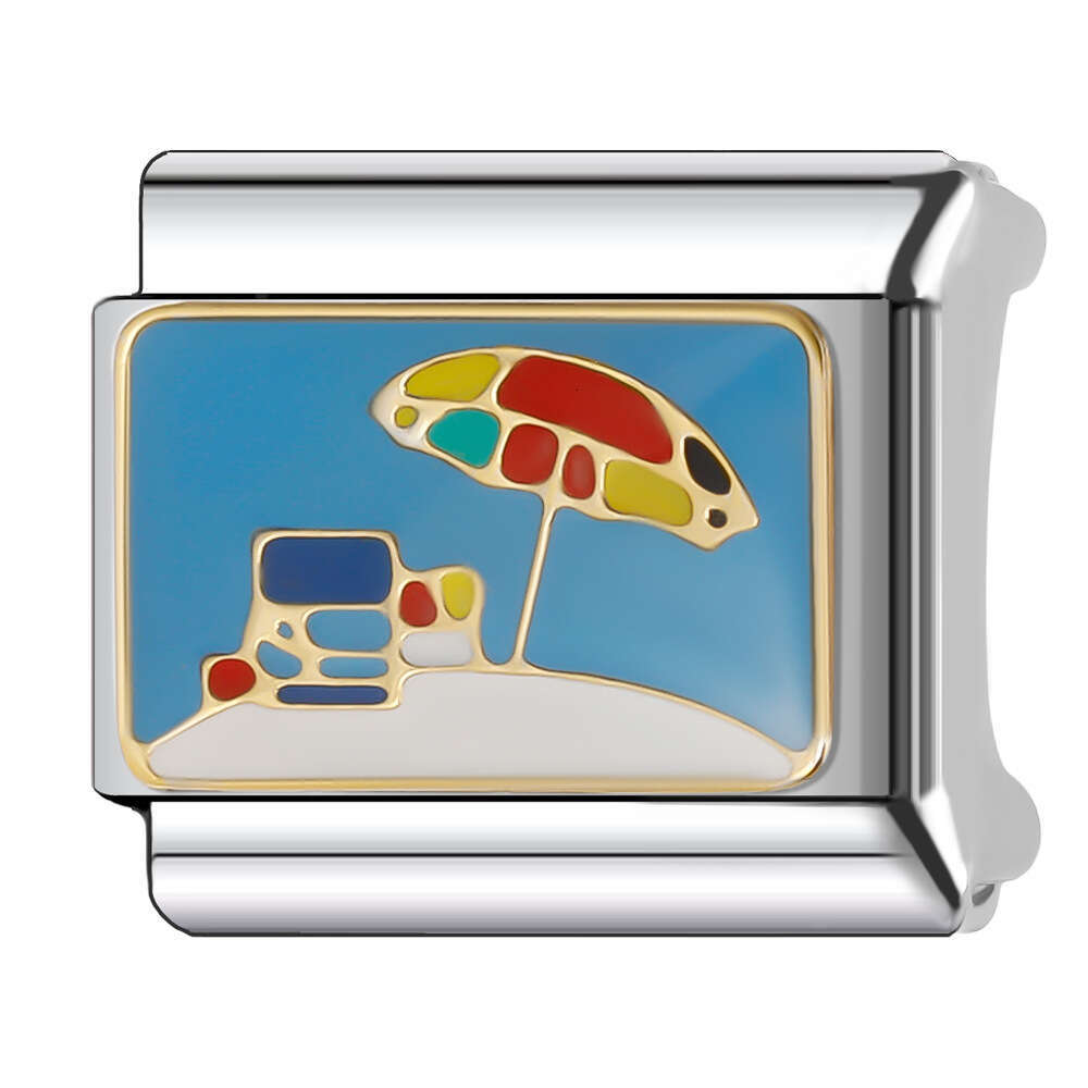 New Women's Gift Smile like a flower Bead Italian Charms Links Bangle Beads Fit 9mm Stainless Steel Bracelet Making DIY For Women Fashion Jewelry