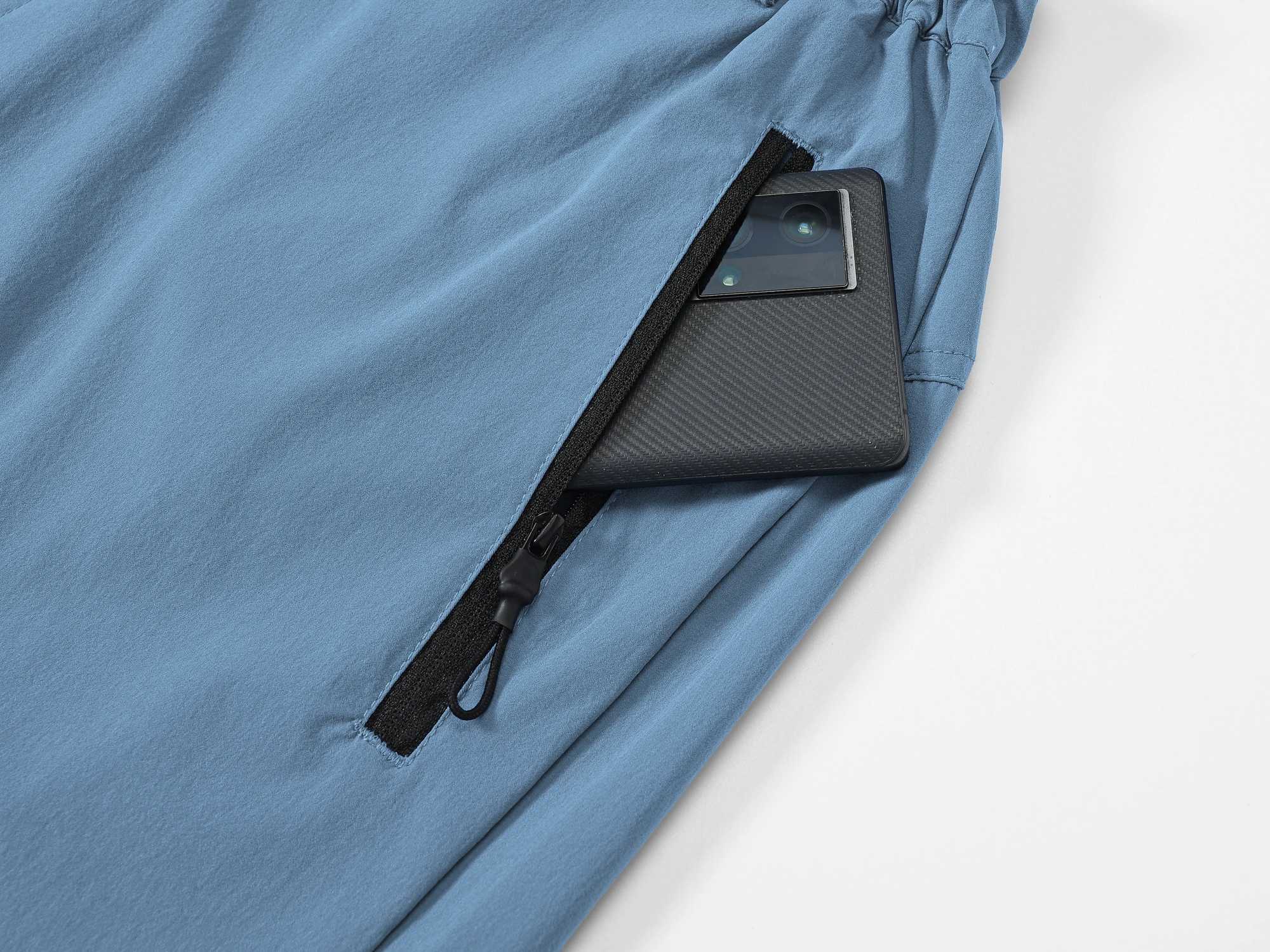 Mens Casual Outdoor Hiking Shorts Quick Drying Lightweight Sports Work Shorts with Zipper Y240914