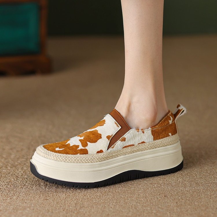 Round Toe Super Flat Bottomed High Platform Autumn Fashion Women's Lightweight Shoes Casual 2023