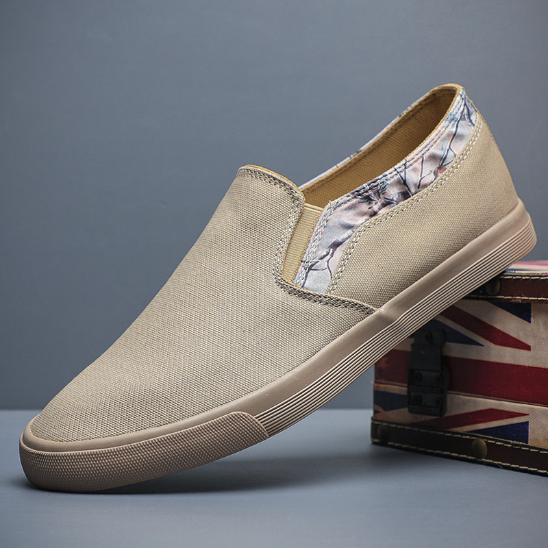 New Spring and Autumn Men's Canvas Shoes Summer Breathable Mens Sneakers Mixed Colors Slip on Fashion Mens Loafers BM-012