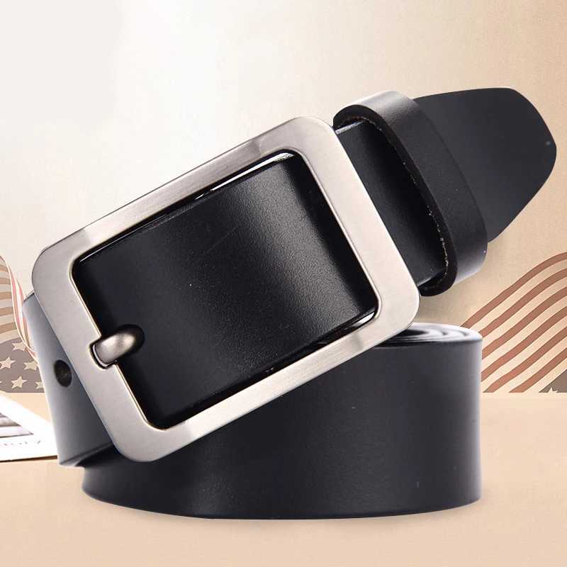 Japanese style buckle simple belt mens belt new large size 100-130cm vintage needle buckle mens belt high qualityX240914