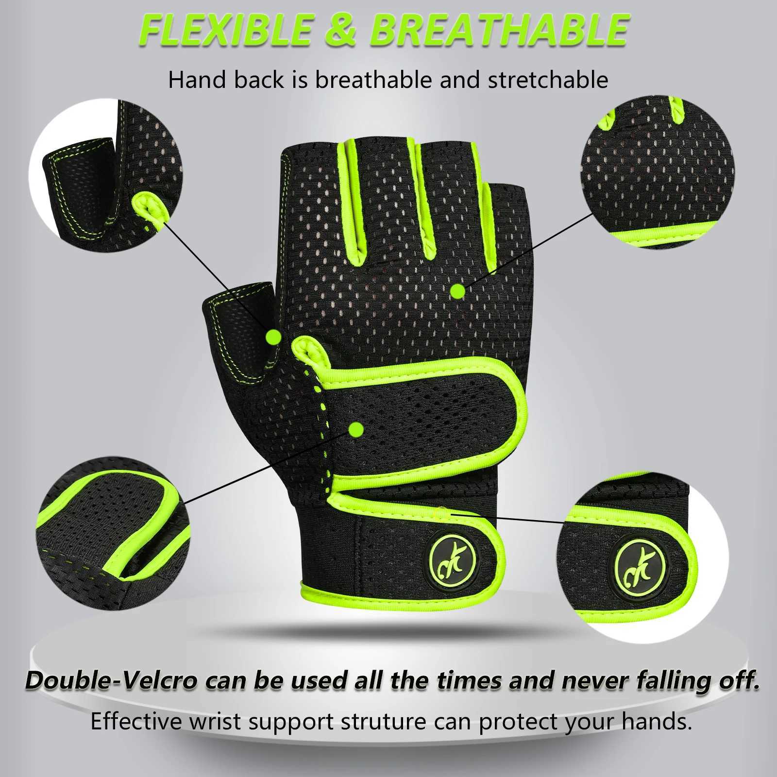 Gym Gloves for Men Women Weight Lifting Fitness Gloves Bodybuilding Training Workout Sport Exercise Gloves Spinning Bike Cycling Y240914