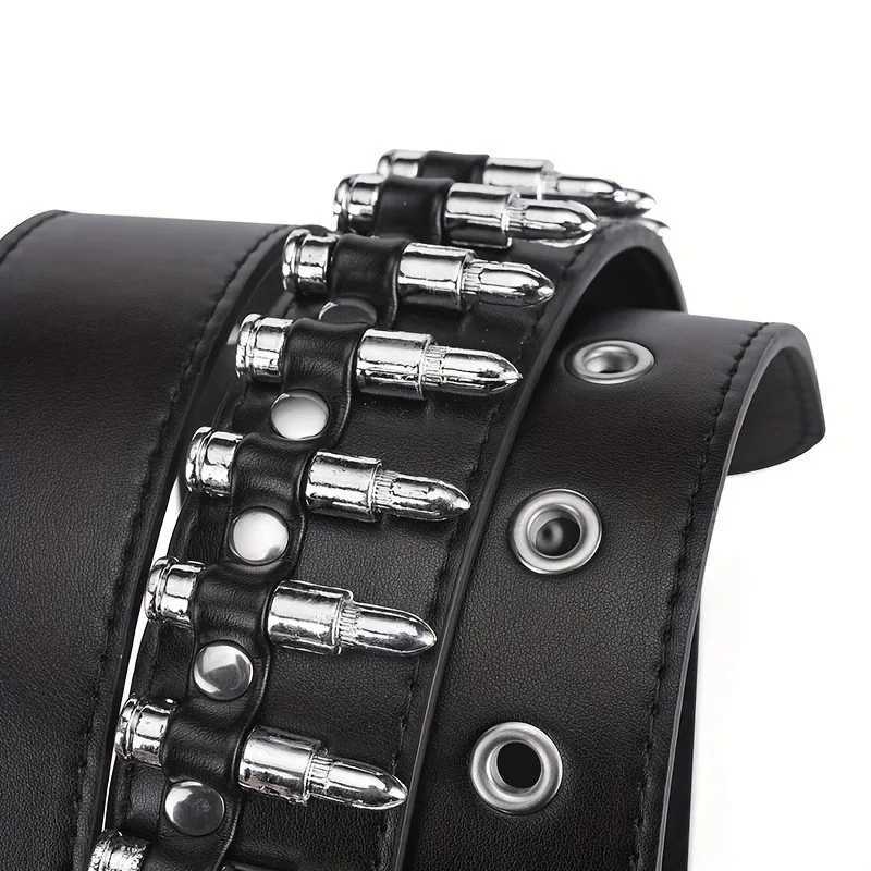 Fashion Bullet Belt Trendy Personality Punk Decoration Outdoor Travel Jeans Belt Simple BeltX240914