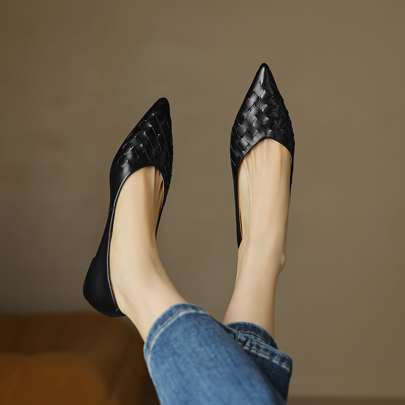 2024 Spring Autumn Genuine Casual Women Loafers Flats Ladies Real Leather Shoes Retro Low Heel 6837