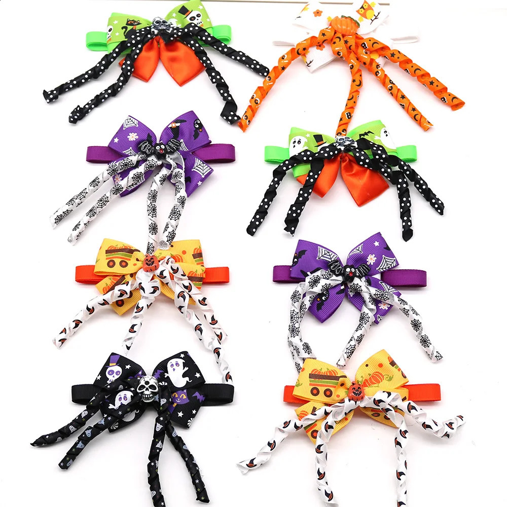 30 pieces of Halloween dog bow ties loose skull samples dog and cat bow collars pet holiday beauty accessories pet supplies 240914