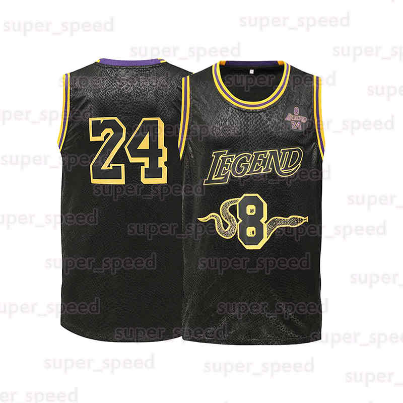 Youth Kids 8/24 Legends Black Basketball Jersey Front 8 and Back 24 Boys Sports T-Shirt Jerseys Children Clothing Embroidered