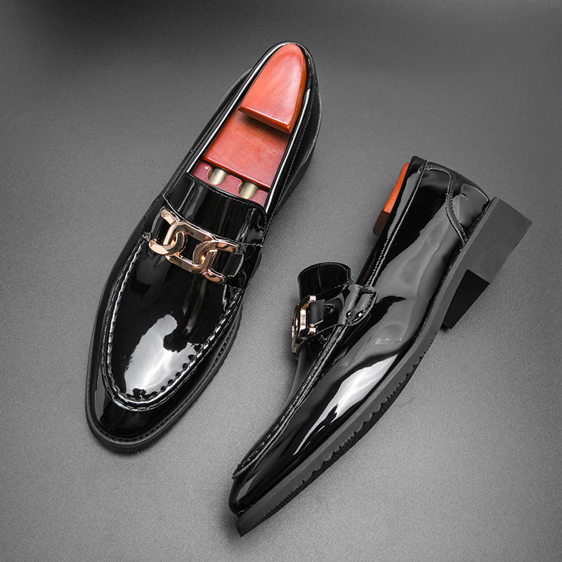Autumn Fashion Oxford Business Men Leather Chain Designer Soft Casual Breathable Men's Loafers Flats Shoes Slip-on Driving Shoe 7a23 's