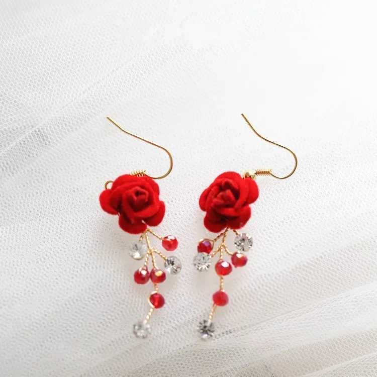 Charming Red Flower Women Prom Headpiece Rhinestone Bridal Hair comb Wedding Headband Hair Pins AccessoriesX240913