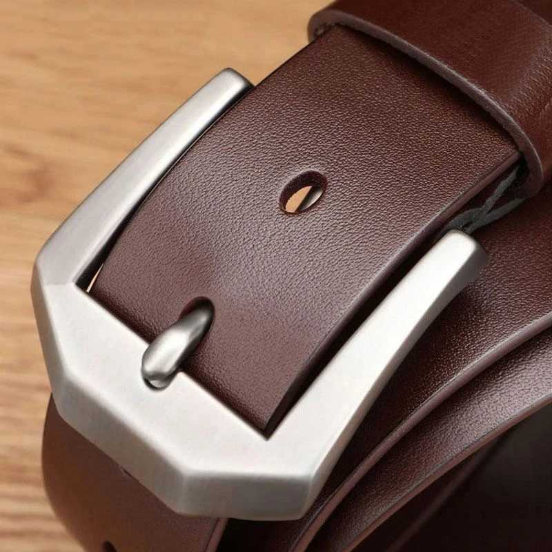 Men Leather Belt Clips Copper Needle Buckle Fashionable Casual Style Business Versatile Simple High-end FeelX240914
