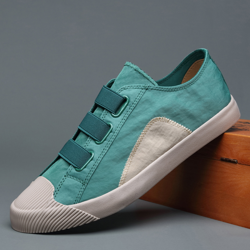 Fashion Men Canvas Shoes Low Top Slip On Male Casual Shoes Round Toe Spring and Autumn Rubber Flat Shoes 20009