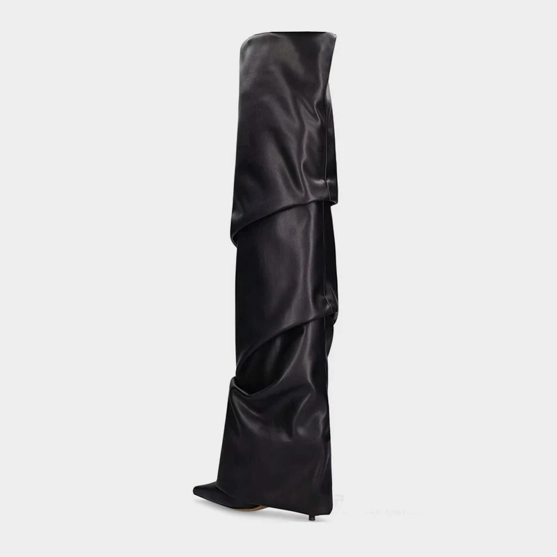 JOZHAMTA Size 34-43 Over Knee Female Pointed Toe Slip On Thin High Heels Pumps Party Shoes Woman Fashion Long Boots